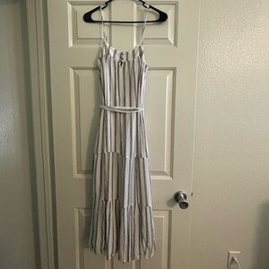 American eagle Striped White and Blue Dress